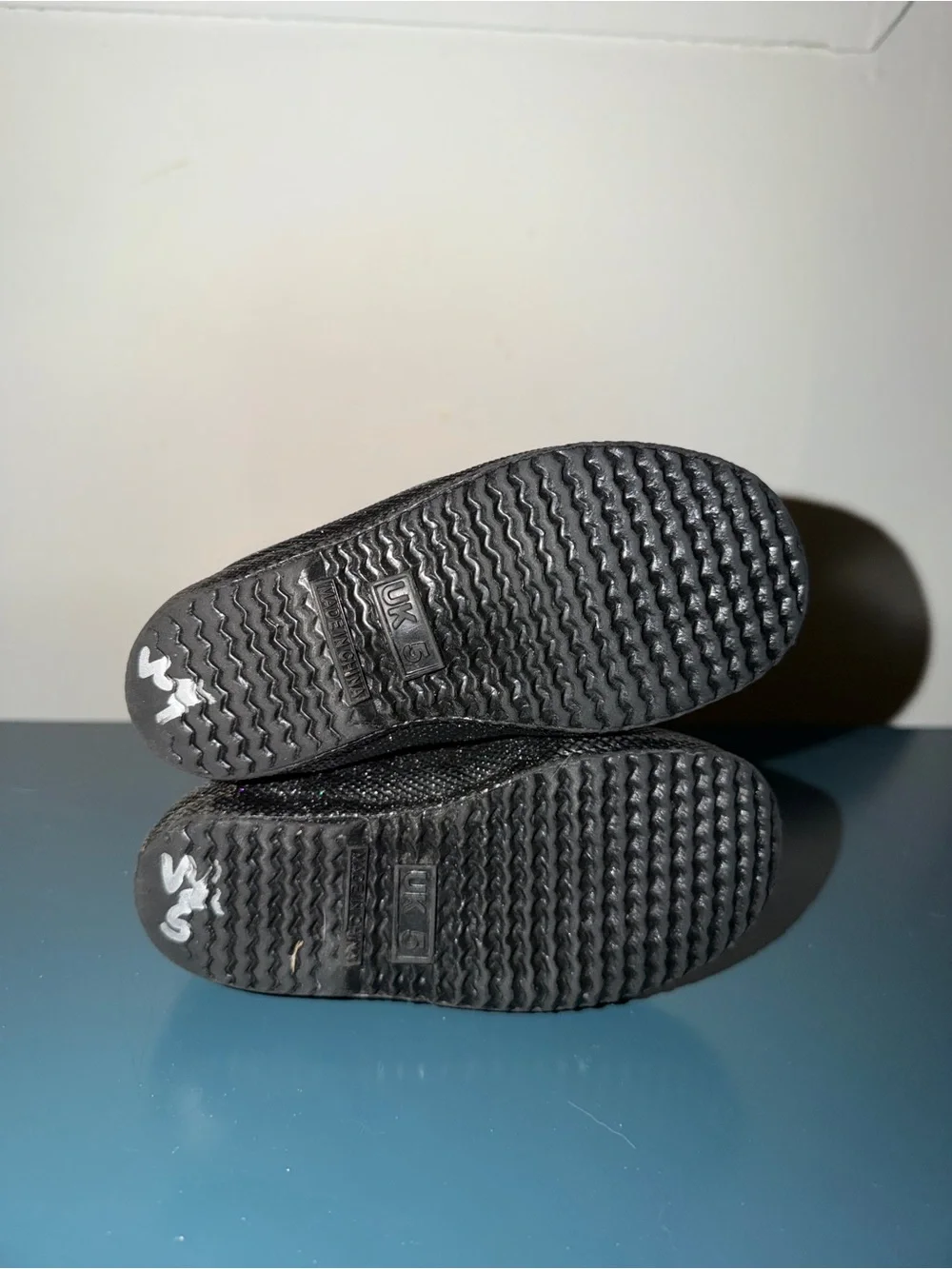 Hunter Black Glitter Kids Rain Boots